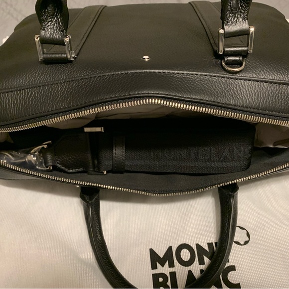 MONTBLANC 113002 Meisterstuck Small Leather Document Case Bag Briefcase Black - Picture 8 of 10